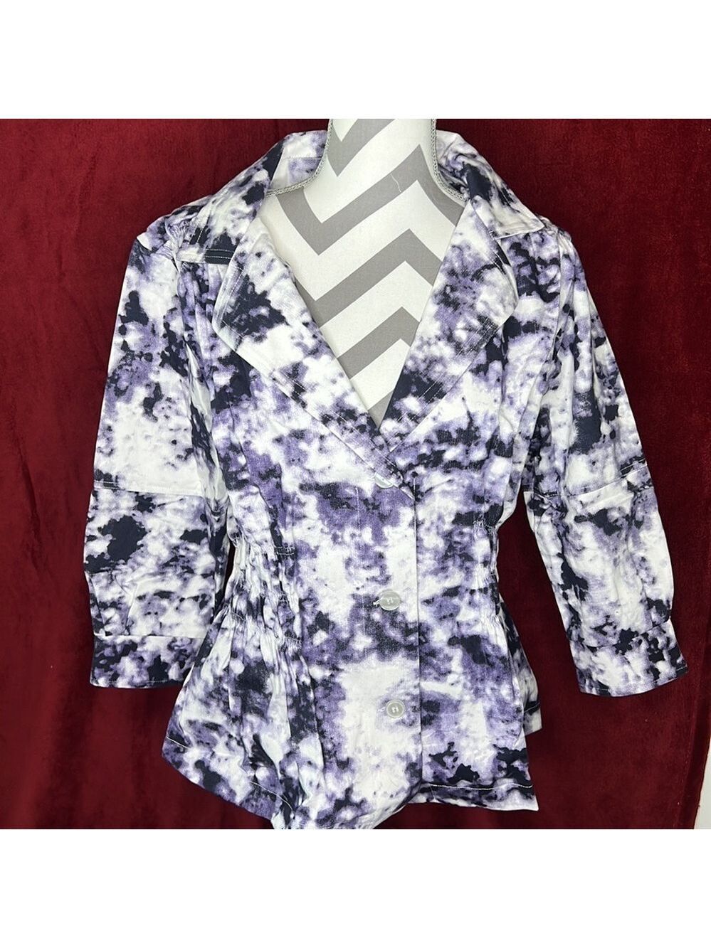 Purple Tye Dye Shirt Jacket Size XL New In Baga